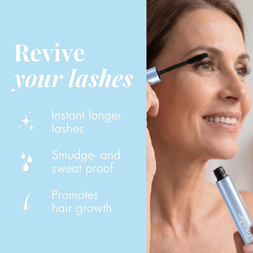 Blushe Lash Serum Mascara, Blush Korean Mascara Volumizing & Lengthening BLACK Waterproof Mascara for Mature Women, Smudge-Proof, for All Skin Type（2pcs）